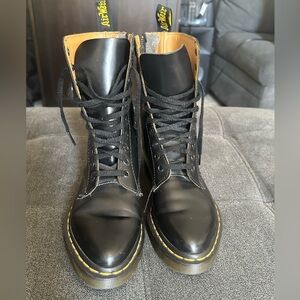 Rare Dr. Martens Alix Boots – Size US 6 (UK 5, EU 38) – Black Leather Zip Front